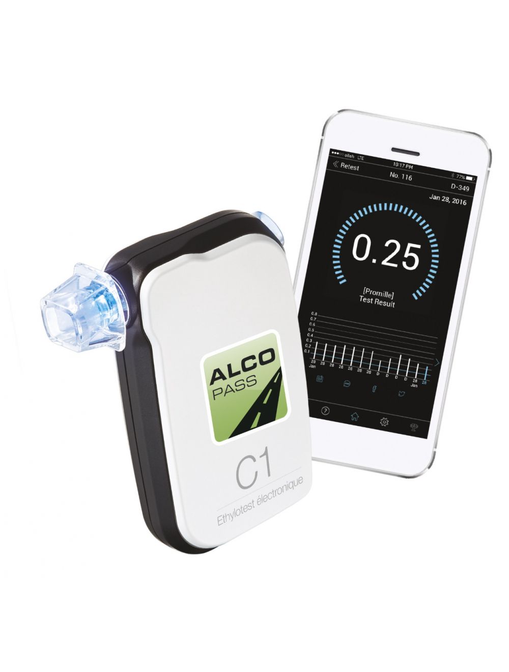 Ethylotest connecté ALCOPASS C1
