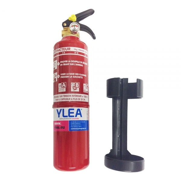 Extincteur pour voiture à poudre ABC 1kg pression permanente avec manomètre