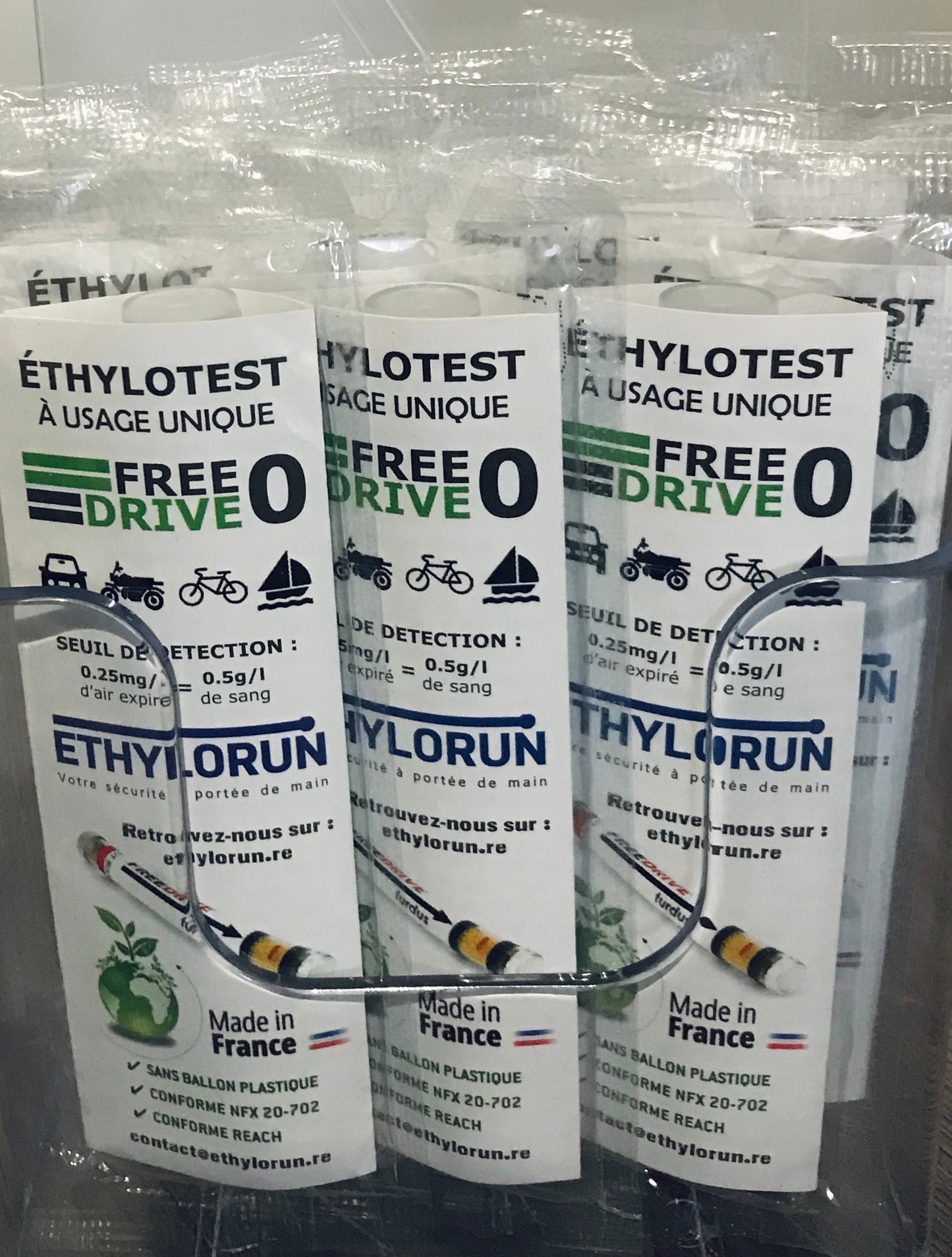 Ethylotest jetable SANS BALLON Freedrive 3 TOUS CONDUCTEURS - LOT DE 10