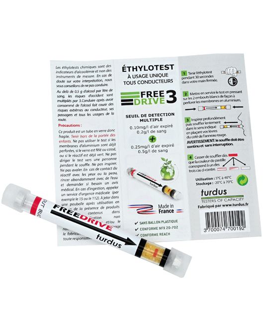 Ethylotest sans ballon - Freedrive 2 avec embout buccal
