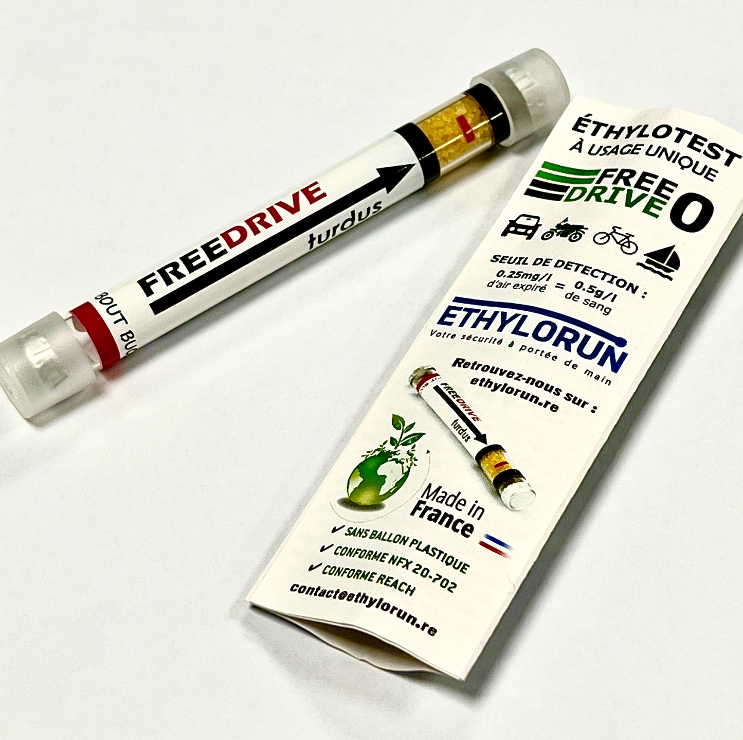 Ethylotest jetable SANS BALLON Freedrive 3 TOUS CONDUCTEURS - LOT DE 10